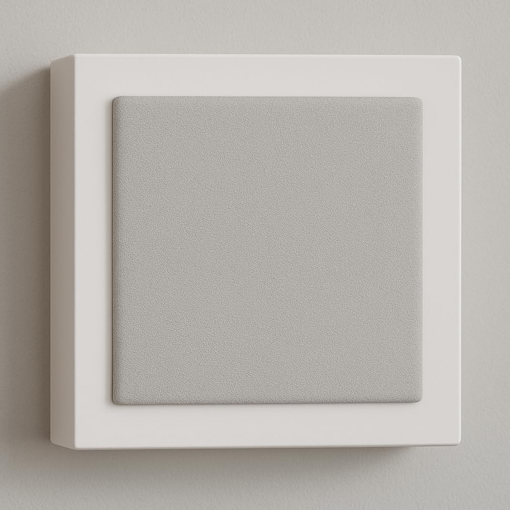 RO&CO DLS Flatbox Slim Mini White – Altavoces de Pared Ultra Compactos (Pareja), 3”, 20-80W, 8 Ohm, Diseño Slim para Home Cinema, Surround o Altura, Blanco Mate con Rejillas Intercambiables
