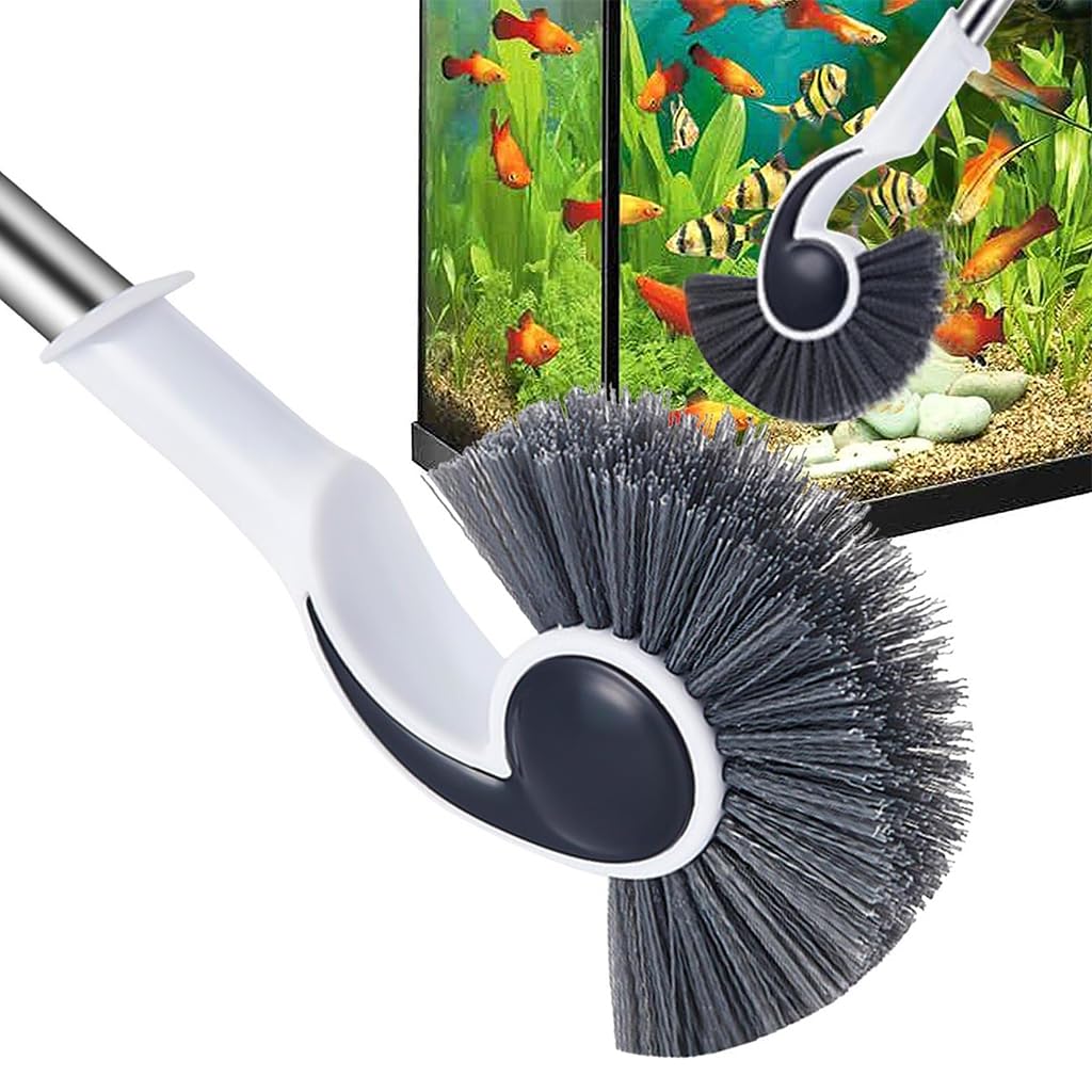 Qpets ® Cleaning Brush - Adjustable Long Handle - Spiral Brush Head - Versatile Tool for Pool, Bathroom, Kitchen, Fish Tank - Lightweight, Durable, 95cm - Pack of 2 Brushes and 2 Handles