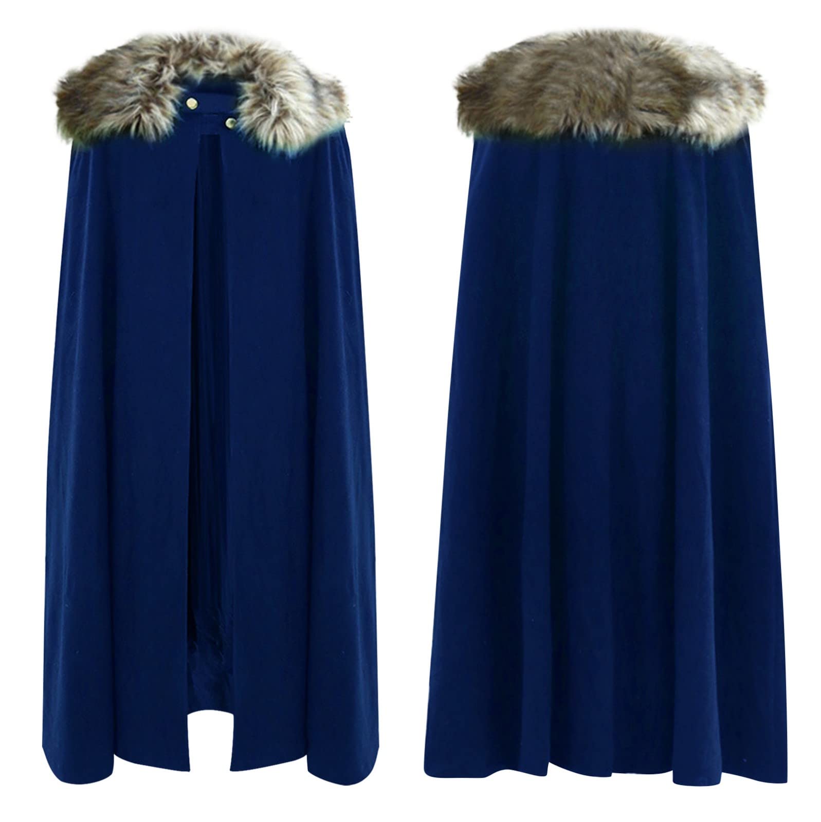 PAIDAXING Unisex Victorian Steampunk Wool Cloak Medieval Lord Warrior Cosplay Cape Men's Women's Role Play Halloween Costume Adults Historical Themed Outfit Stage Performance Cloak