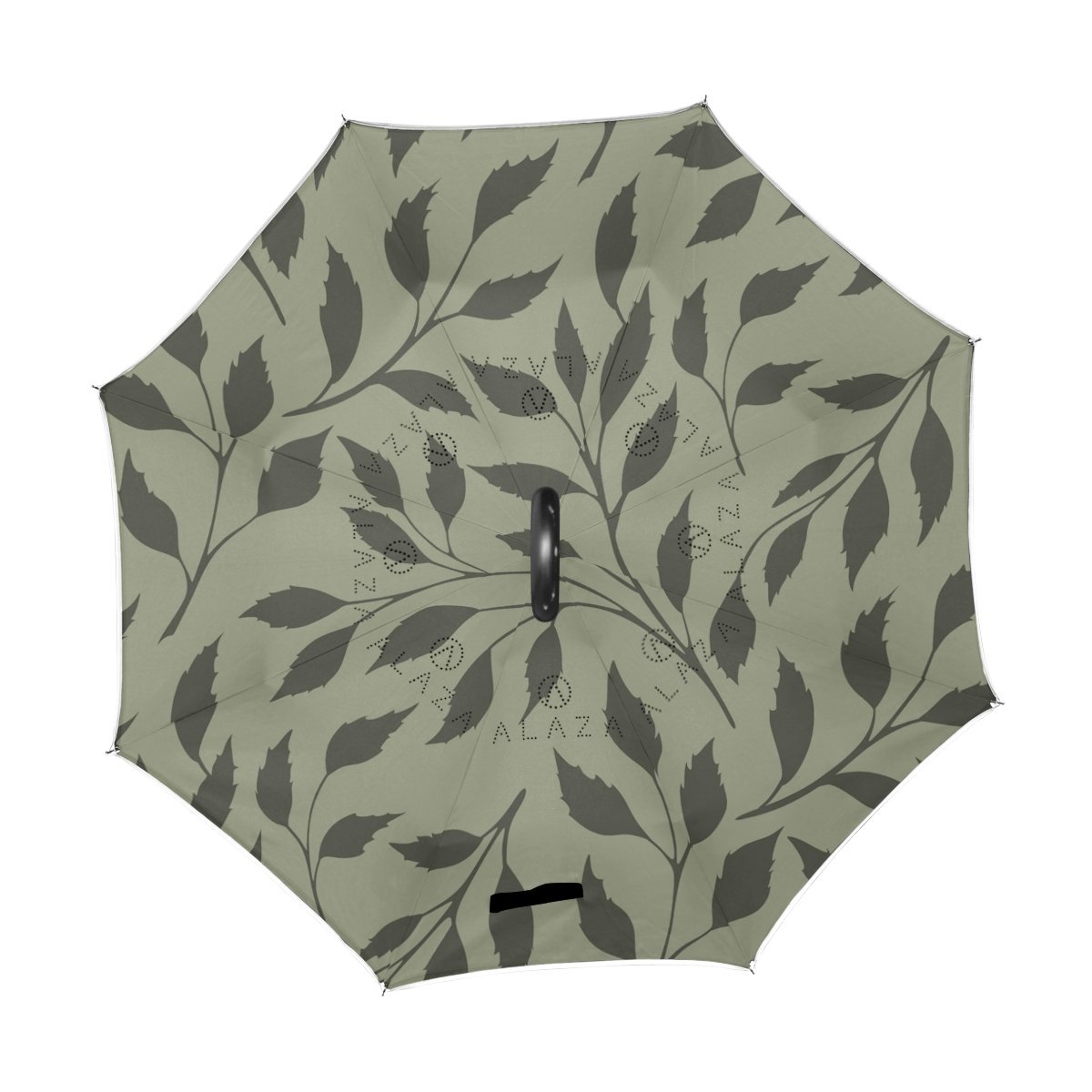 Mnsruu Double Couche inversé parapluies Feuilles Transparente Motif Pliant Parapluie Coupe-Vent Protection UV pour Une Utilisation de Voiture Pluie en Plein air avec poignée en Forme de C