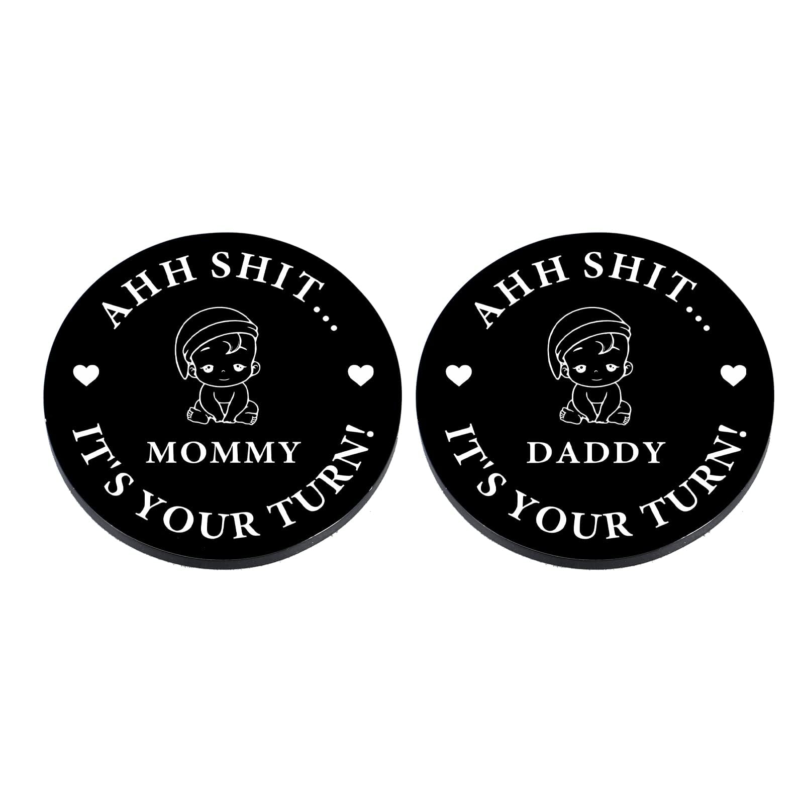 Valentine's Day Funny Baby Gift New Dad Mom Parents Decision Coin Gift for Dad Mom to be Pregnancy Gifts for First Time Mom Dad Daddy Mummy, Baby