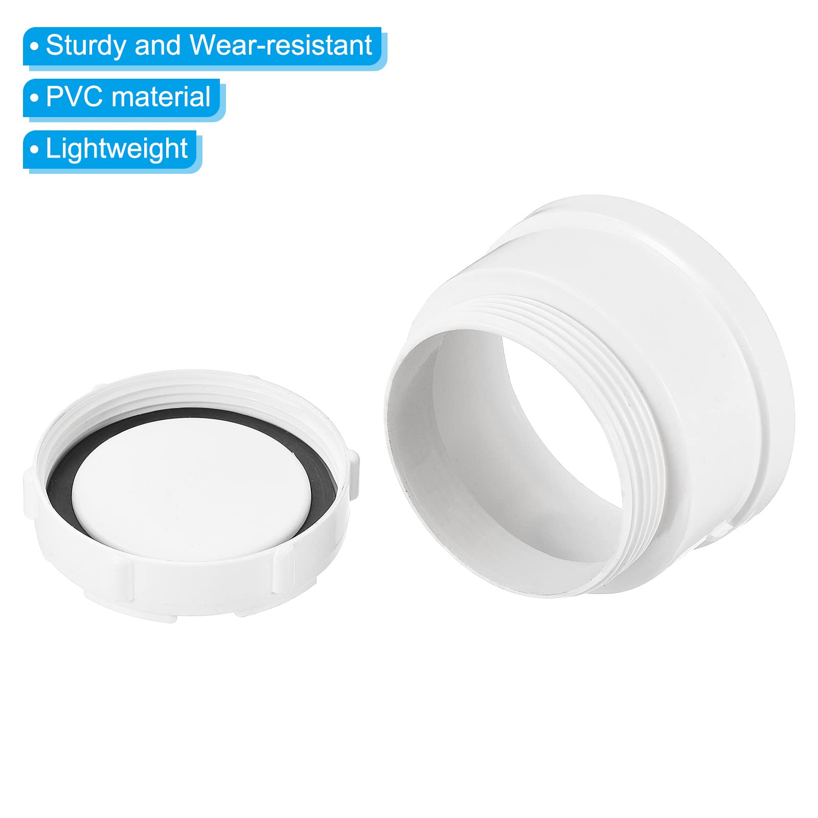 PATIKIL 3"/75mm PVC Pipe End Cap Fitting, 2 Pack Furniture Grade Plug Coupling Socket for DIY Garden - Image 4