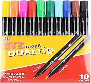 Marcadores com Ponta Dupla Bismark Dualtip, Multicolorido  