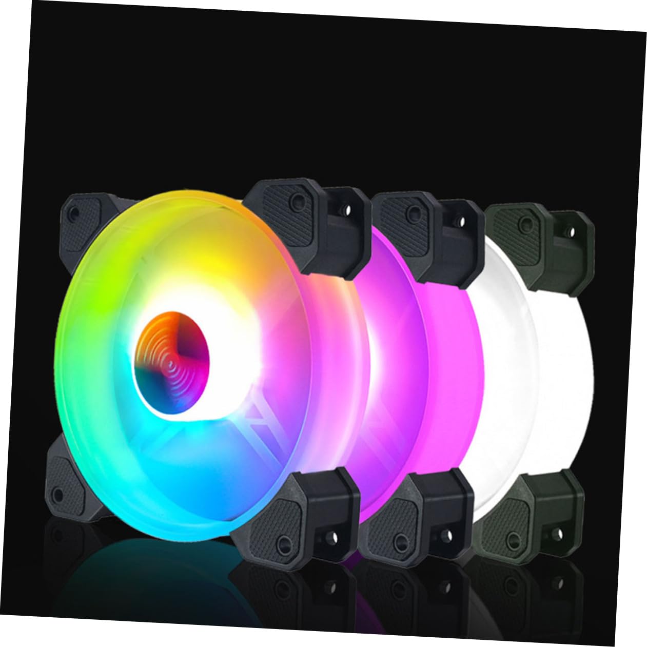Artibetter 4piezas Ventiladores Rgb Para Pc Enfriadores De Caja Silenciosos De Luz Accesorios Para Ordenador De Escritorio