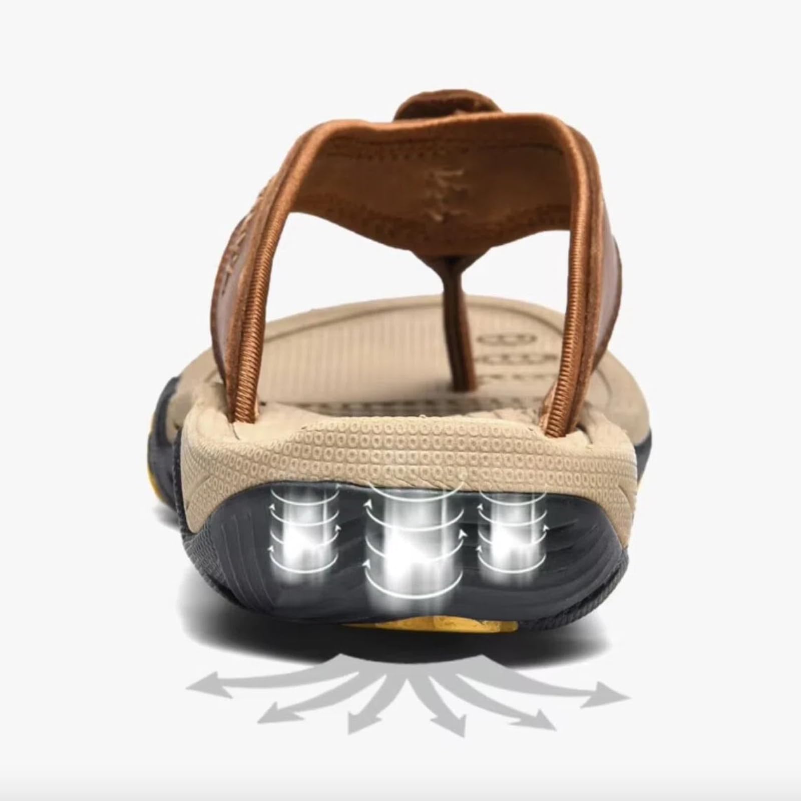 Infradito Uomo Flip-Flops in Pelle da Cucire Uomo, Sandali di Spiaggia Casual Gomma Piatta Antiscivolo per La Passeggiata Estiva All'aperto-brown-42