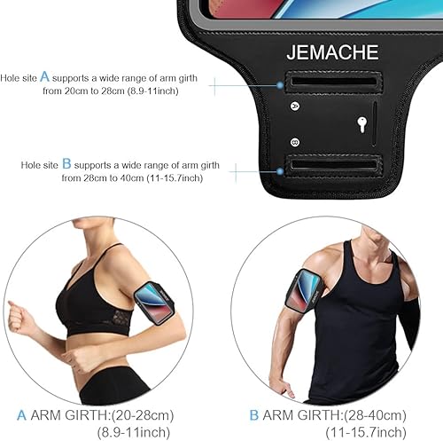 Miniatura 5 de Moto G StylusPurePower Armband, JEMACHE Gym Workouts Running Arm Band para Motorola Moto G StylusPurePowerPlay (5G) 2023 2022 2021 (negro)