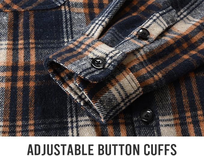 Men's Flannel Shirts Button Down Plaid Shirt Jacket for Men Flannel Shirt Jacket with Pockets - Image 7