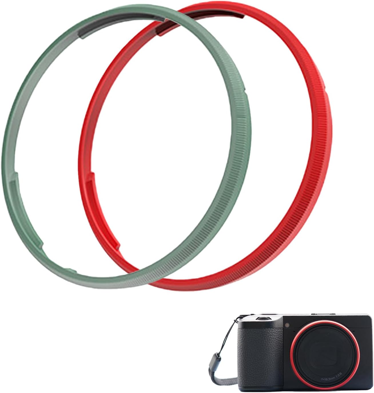 Metal Lens Decoration Ring Compatible with Ricoh GR4, Multi-Color Lens Ring for Camera (Blue+Orange)