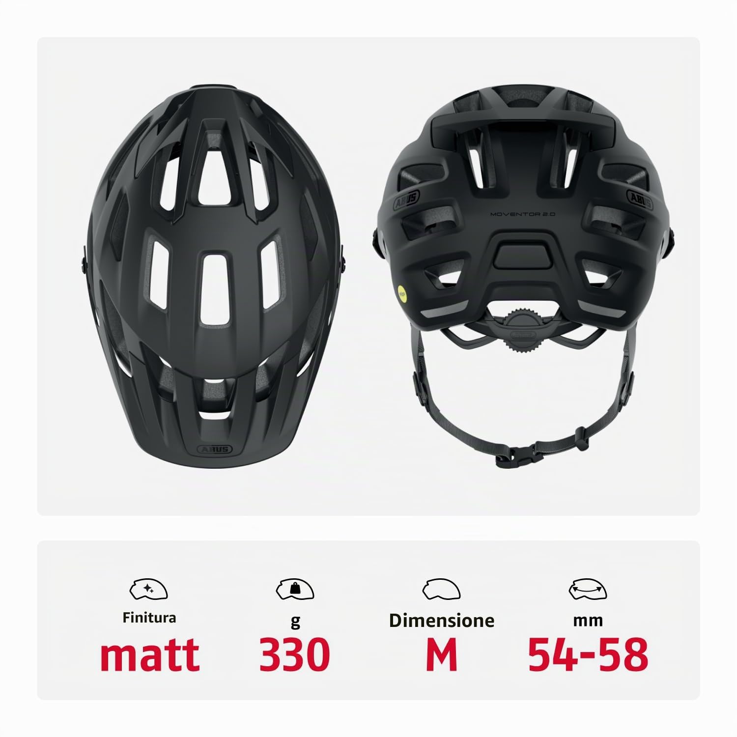 ABUS MTB Moventor 2.0 MIPS - casco da bici per percorsi impegnativi con protezione dagli impatti e ampie aperture di ventilazione uomo donna