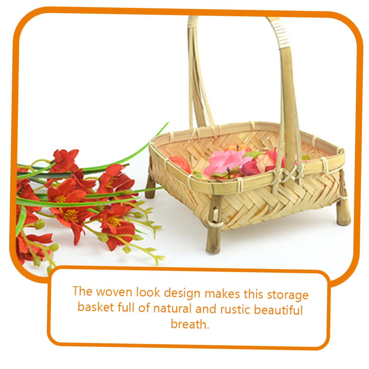 Garneck Storage Basket Willow Tray Fruit Basket Snack Serving Tray Fruit Storage Holder Sundries Basket Rustic Bread Basket Vegetable Storage Basket Farmhouse Weaving Baskets