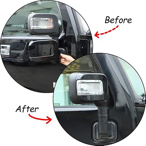Vista 17 de Cubierta de espejo retrovisor ABS protector de espejo lateral decoración exterior compatible con Hummer H2 2003 2004 2005 2006 2007 2008 2009