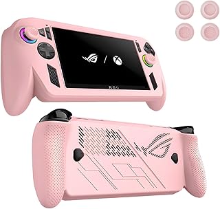 ROG Xbox Ally X (2025) 用 ケース カバー 保護ケース【NOUKAJU】ROG Ally 用 保護カバー シリコン素材 傷防止 全面保護 耐衝撃 軽量 放熱設計 滑り止め (ピンク)