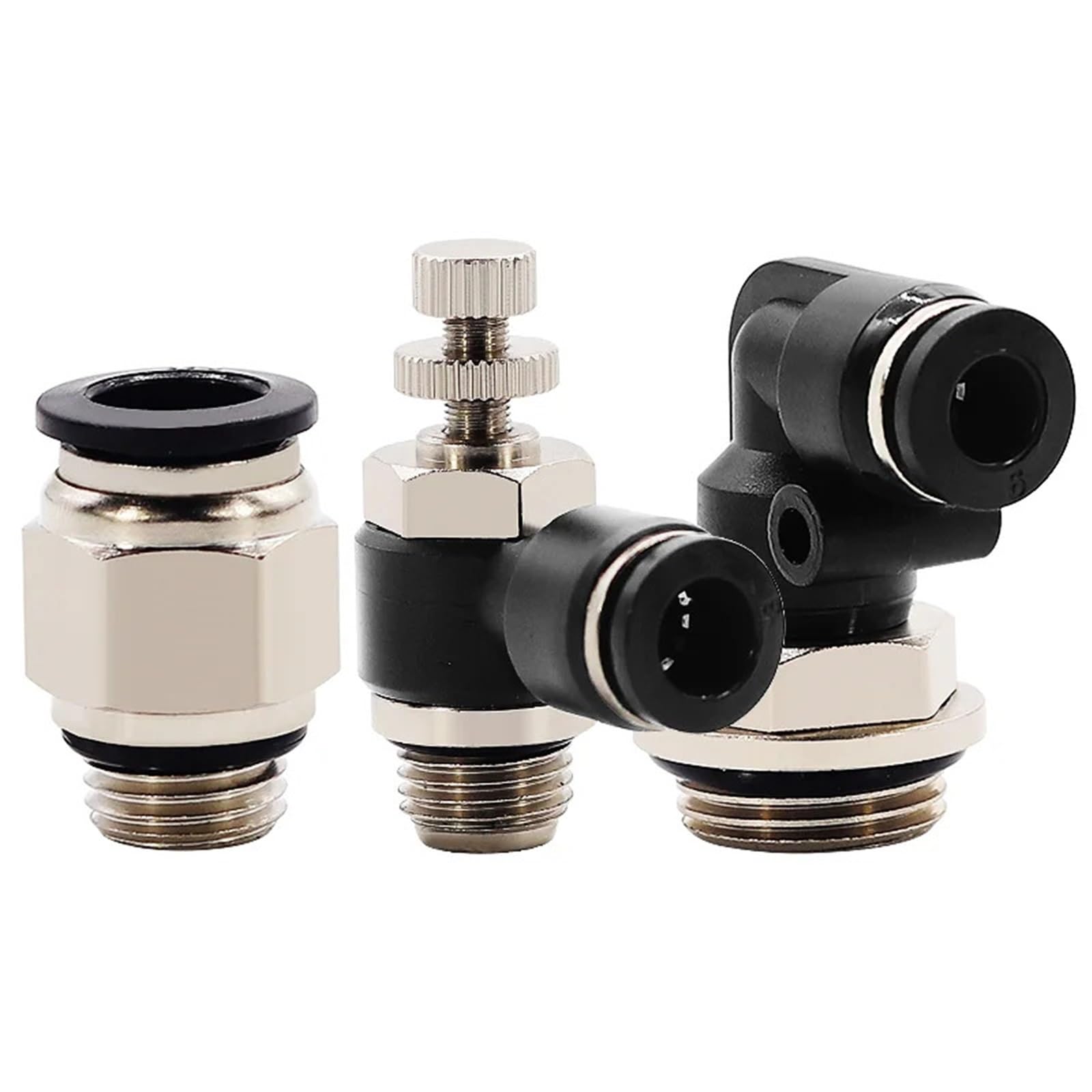 Qlyueui 8-04 (8Mm-1L2) 1Pcs Pneumatic Hose Fitting Pc Pl Sl With Sealing Ring Air Tube Connector G1/8 G1/4 G3/8 G1/2 Bspt Quick Release Pipe Fittings(,Pl)