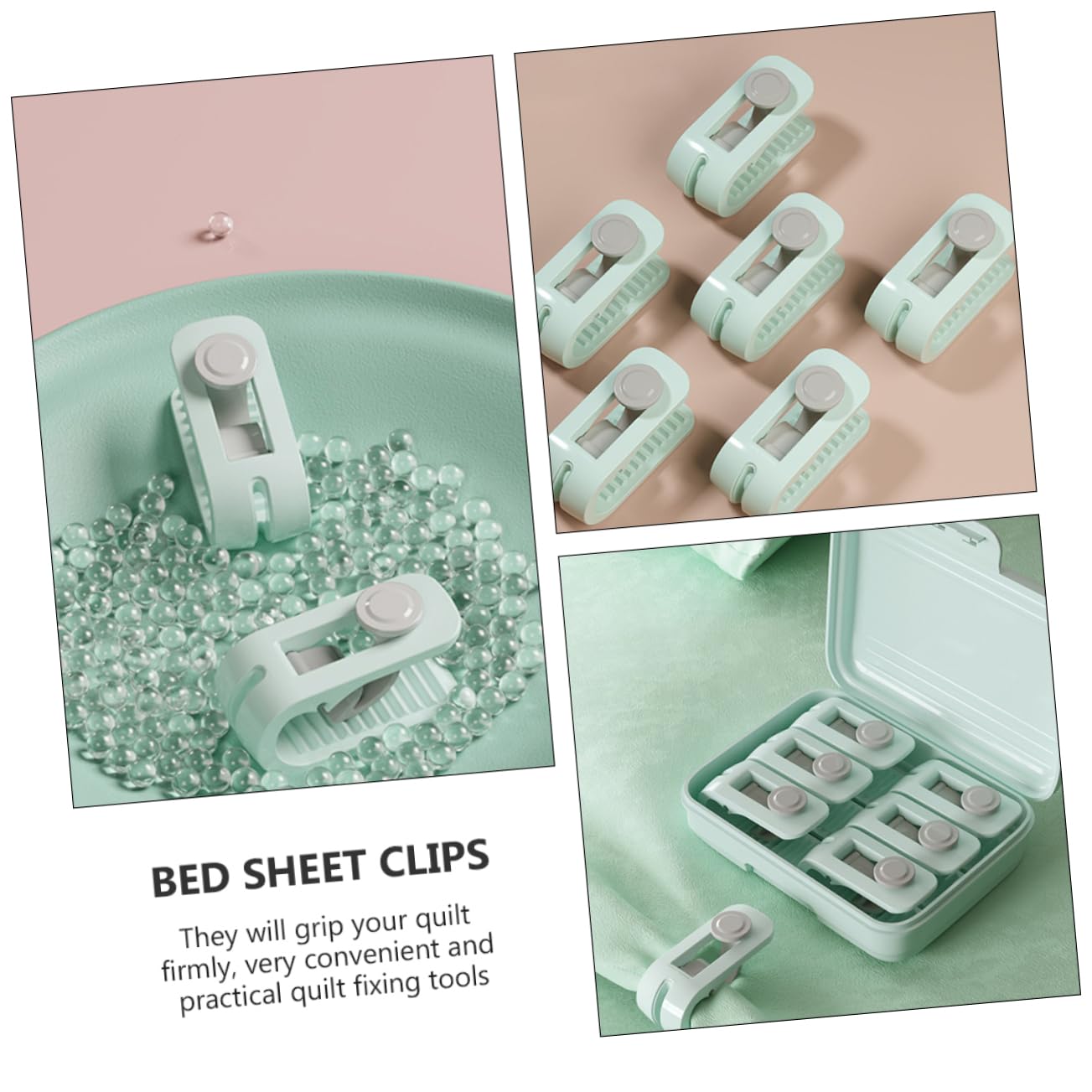 Bettlaken-Clips, Quilt-Fixer-Knopf, 2 Sets Quilt-Halter, Bettdecken-Griffe, Quilt-Clips, Halter, Zubehör, Quilt-Bezug, Kunststoff