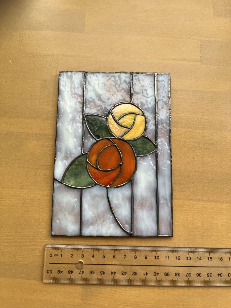 Amazon.co.jp: ステンドグラス パネル花 縦 : ホーム＆キッチン