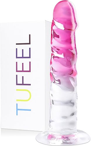 Juguete sexual realista consolador rosa para mujeres – TUFEEL G Spot Juguetes para adultos, pene transparente degradado con fuerte ventosa, polla