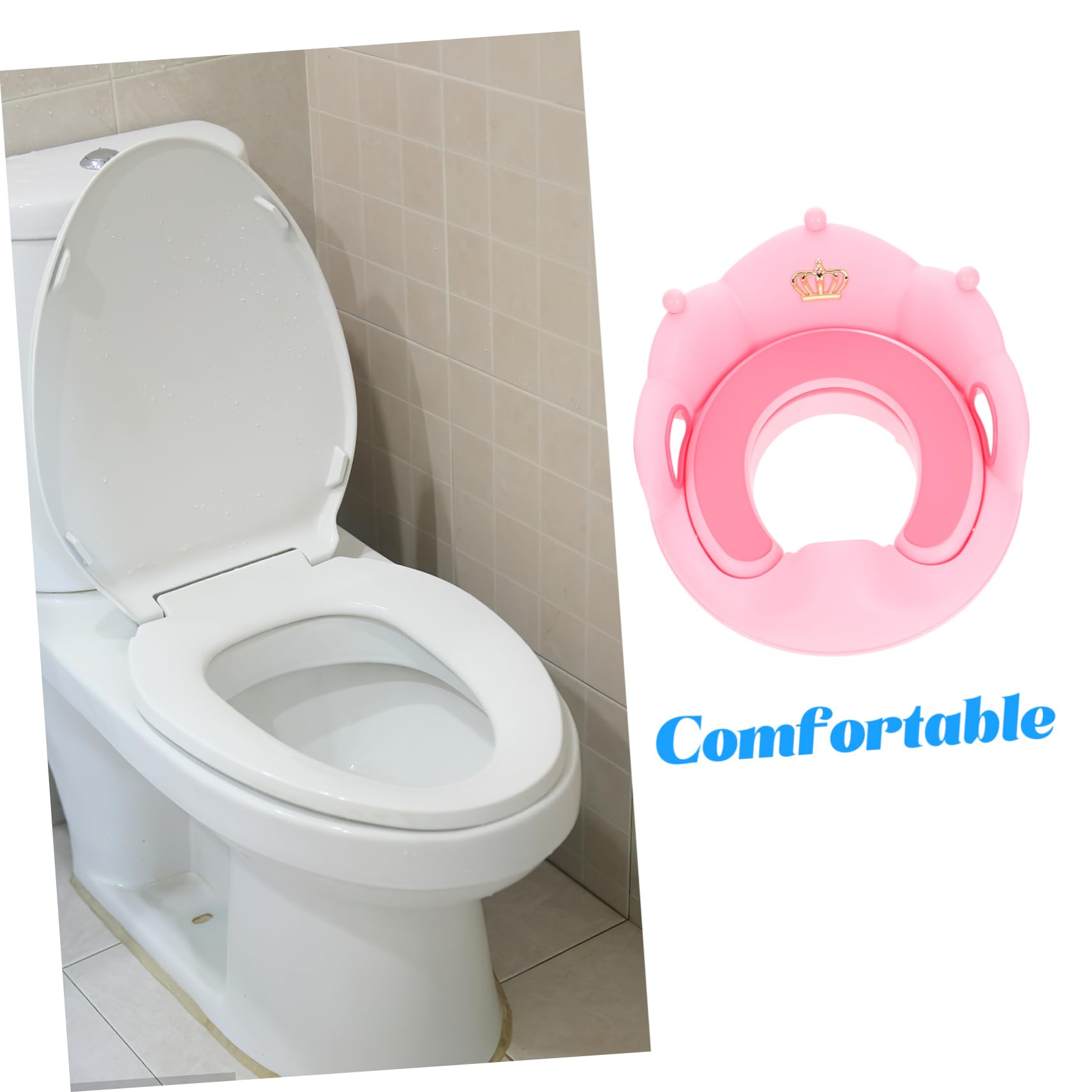 Asiento de Inodoro para Entrenamiento Reductor para Bebés y Pequeños Adecuado para Inodoros de Casa con Asa de Apoyo Color Neutro