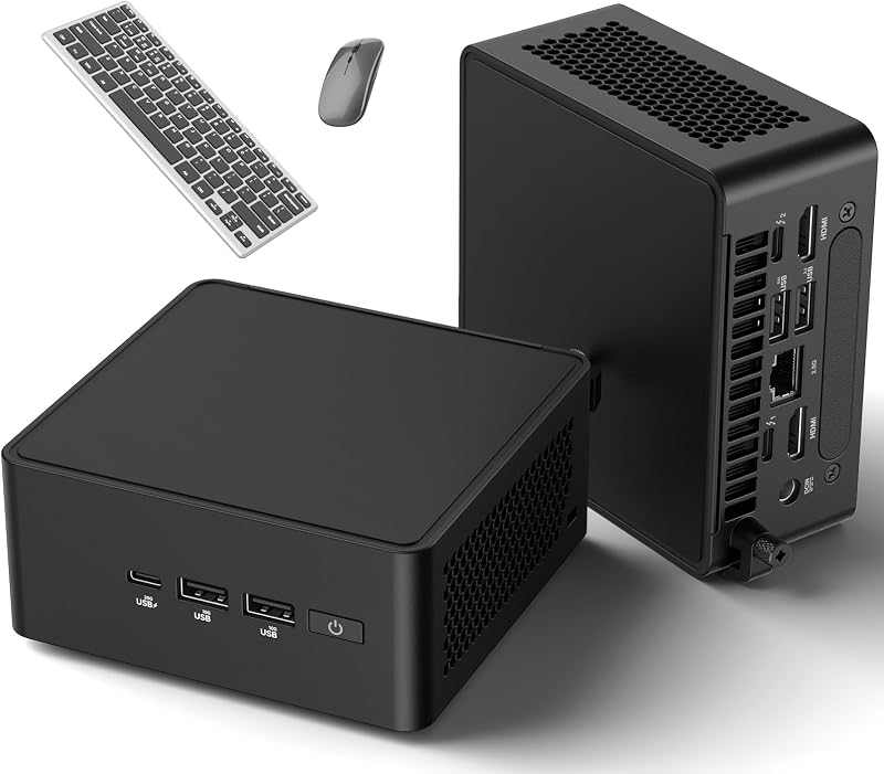 Mini computadora de escritorio NUC 14 Pro, Intel Ultra 5 125H (14C/18T, hasta 4,5 GHz), PC pequeña 16 GB DDR5 RAM, 1 TB PCIe SSD, Win 11 Pro, Intel Arc GPU, Thunderbolt 4, WiFi 6E, 8K, HDR, montaje VESA, negro