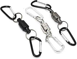 マグネットリリーサー 耐荷重6kg 3色3個セット 磁気ネットリリース マグネットジョイント 小物吊り下げ 落下防止 軽量回転式 磁力フック フック 強力 軽量 磁石 磁力フック アウトドア・釣り・登山に最適 携帯便利カラビナ付き