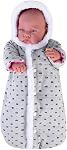 Rakki Dolli Doll Sleeping Bag Jumpsuit Hooded Romper Pink Rose Hoodie Soft Swaddle Blanket Doll Clothes and Accessories, Fits for 18" Dolls (Doll not Included)