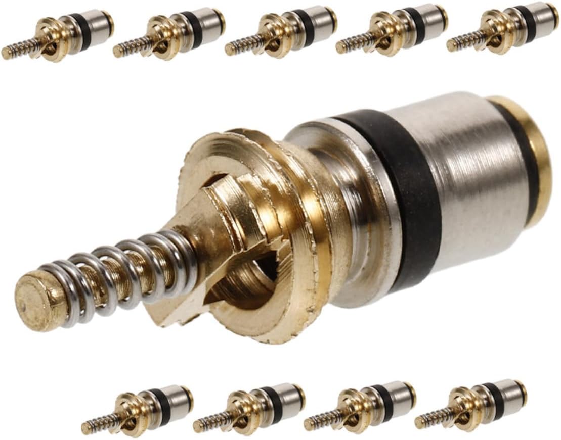 Alipis 10pcs Car Air Conditioning Valve Cores Stem Cores for Vehicle Ac System R134a High and Low Pressure Replacement Automotive Climate Control Valves