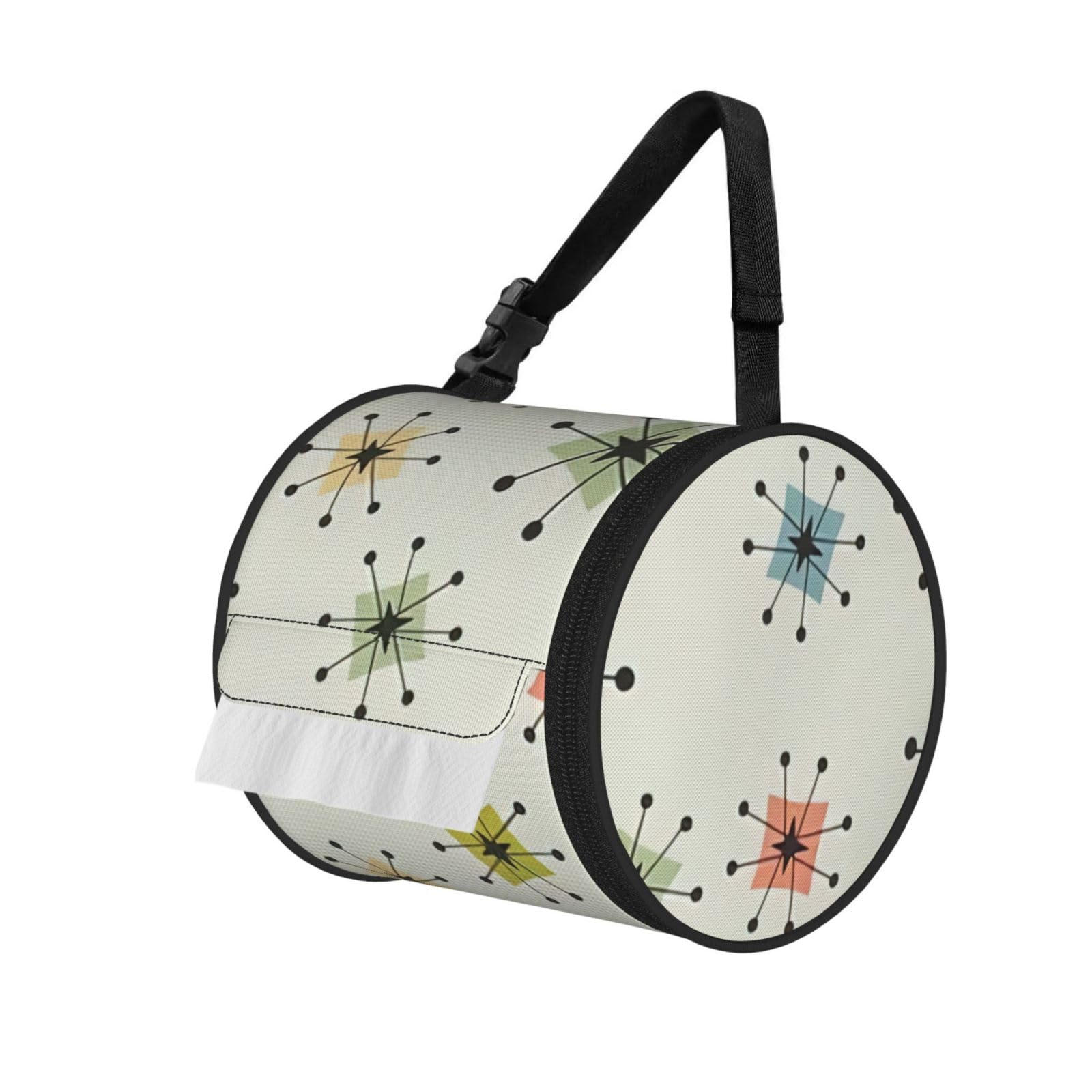 Absctract Geometric Pattern Space Print Cylindrical Tissue Holder Bathroom Car Home Office Kitchen Decor Versatile