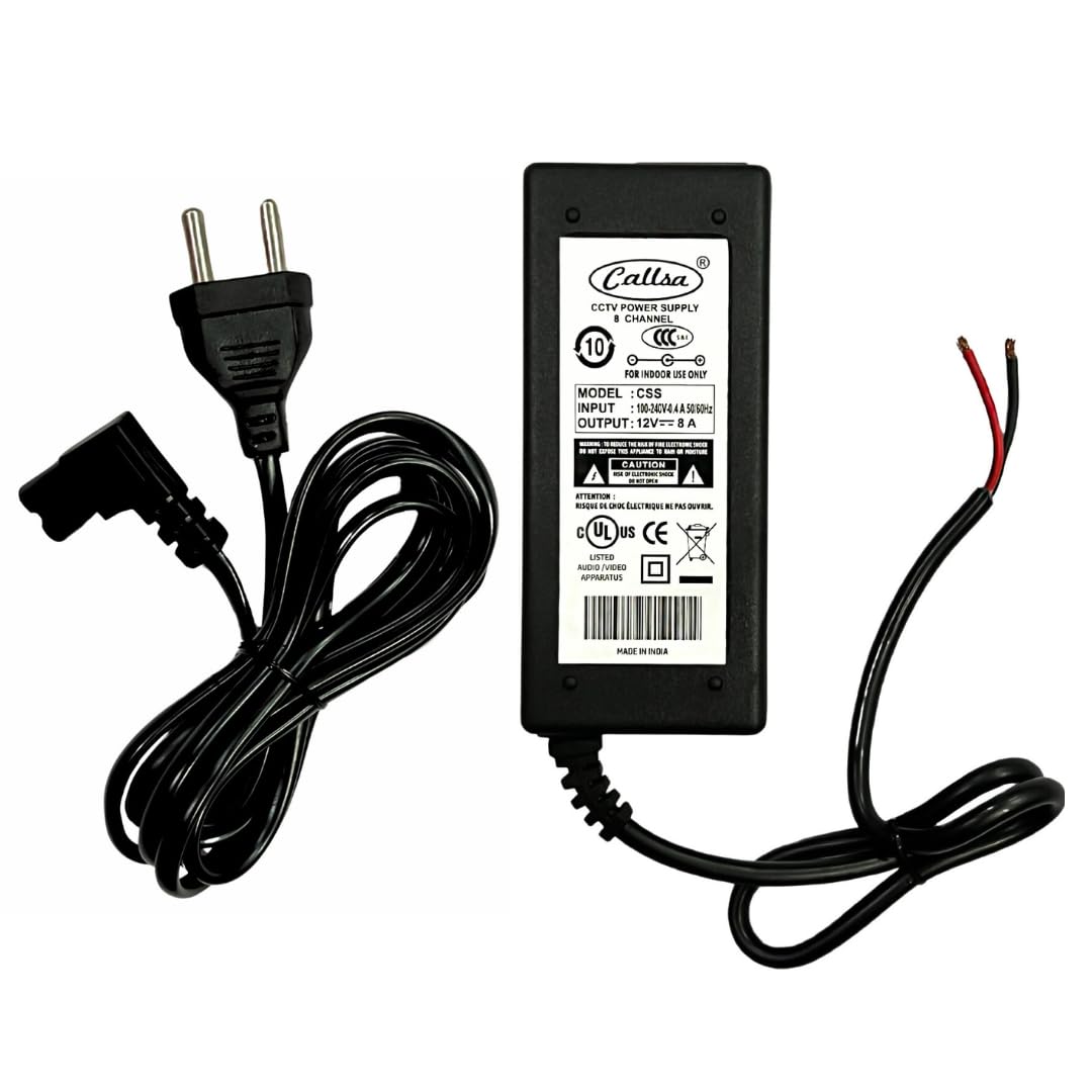 12v 8amp 8 Channel CCTV Power Supply Adapter, 8 Channel SMPS for CCTV, Power Adapter, Power Supply SMPS for Security Cameras, Outdoor Surveillance (Input 220V-50Hz Output 12Volt 8Amp)-image-24