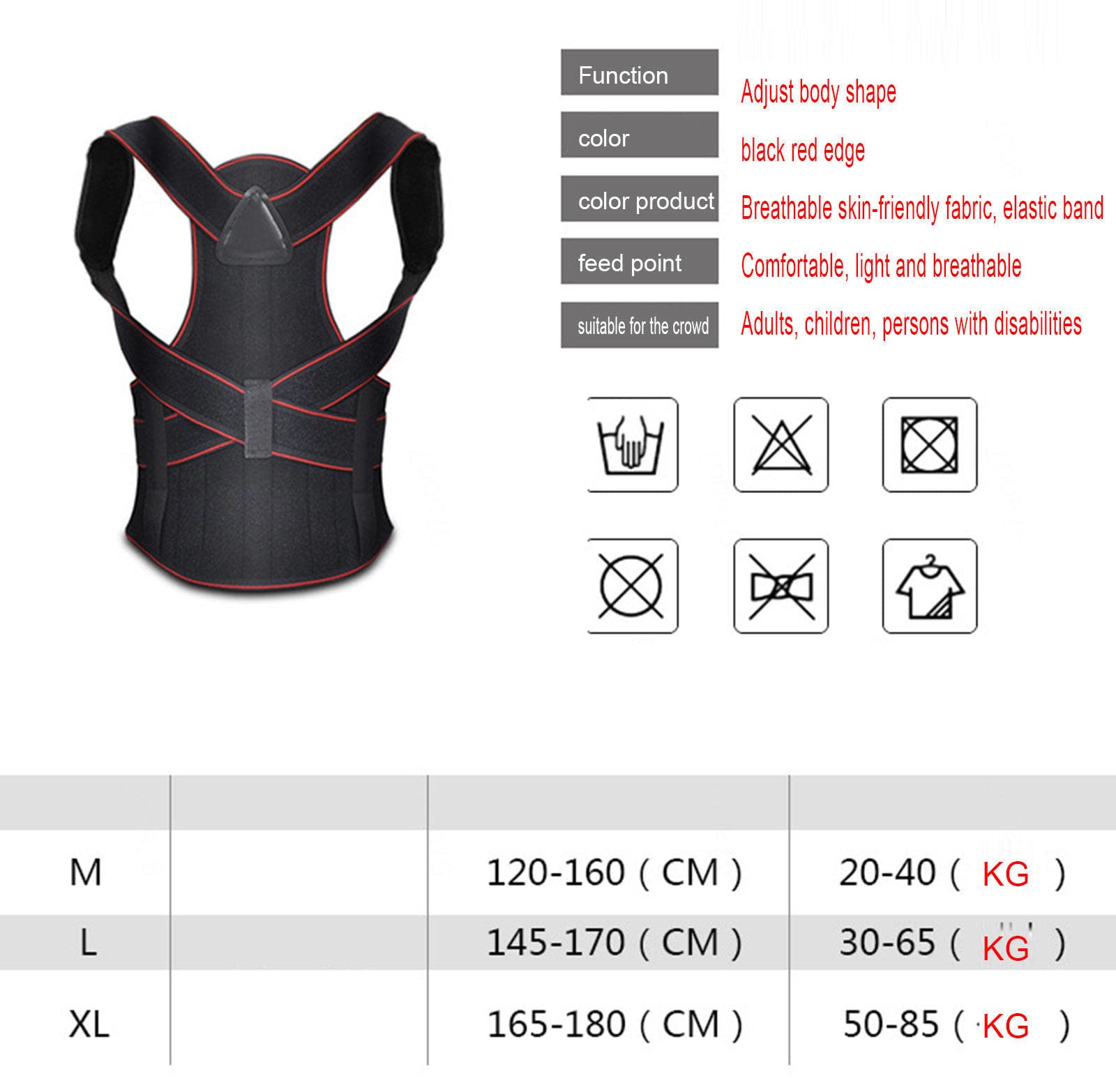 Corrector de Postura para Mujeres y Hombres, Faja Ajustable para la Parte Superior de la Espalda, Faja de Fisioterapia para la Espalda, los Hombros y la Columna Vertebral, Alivio