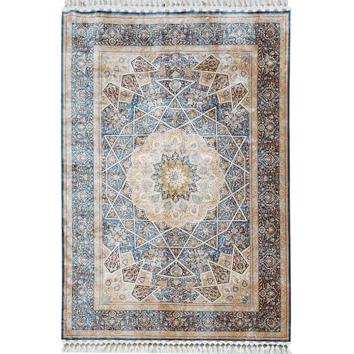 Yilong 5.5x8ft Hand-Knotted Silk Area Rug TJ981A