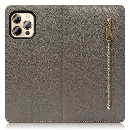 LOOF POCKET �{�v �t�@�X�i�[�t�� �蒠�^ �X�}�z�P�[�X for iPhone 12 Pro Max �p �P�[�X �J�o�[ �蒠�^�P�[�X �J�[�h���[ �}�O�l�b�g�Ȃ� �x���g�Ȃ� �|�P�b�g �t�@�X�i�[ [�O���[�W��]