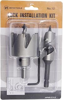 Hole Saw Set Lock Installation kit LAIWEI 6 jaw Alloy Ball Opener 56mm and 23mm 2pcs for Wood Door Drilling, Installation