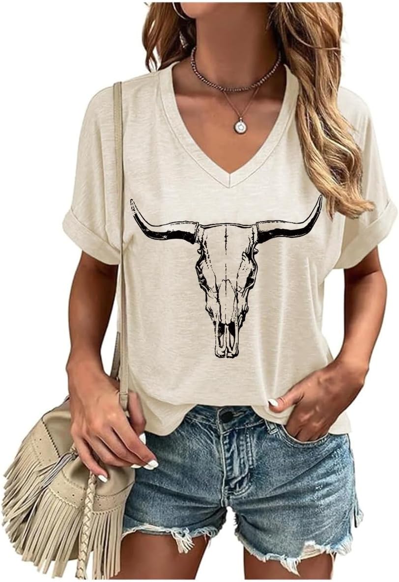 Women Rock Band T-Shirts Vintage Rock and Roll Country Music Shirt Funny Concert Outfit V-Neck Vacation Tops image 2