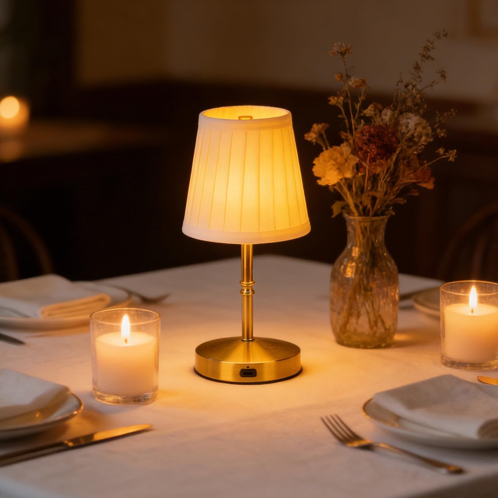 Wiederaufladbare kabellose LED-Schreibtischlampe Touch-Steuerung dimmer Stoffschirm tragbares batteriebetriebenes Nachtlicht für Schlafzimmer Heimbüro und Arbeitszimmer