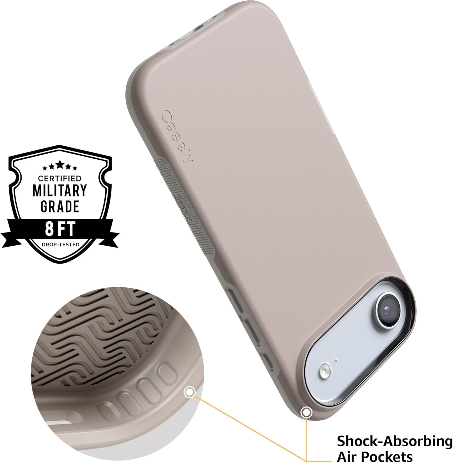 Casely iPhone 17 Air Case | Taupe on Nude | Calm Beige | Bold Protective Design | Compatible with MagSafe