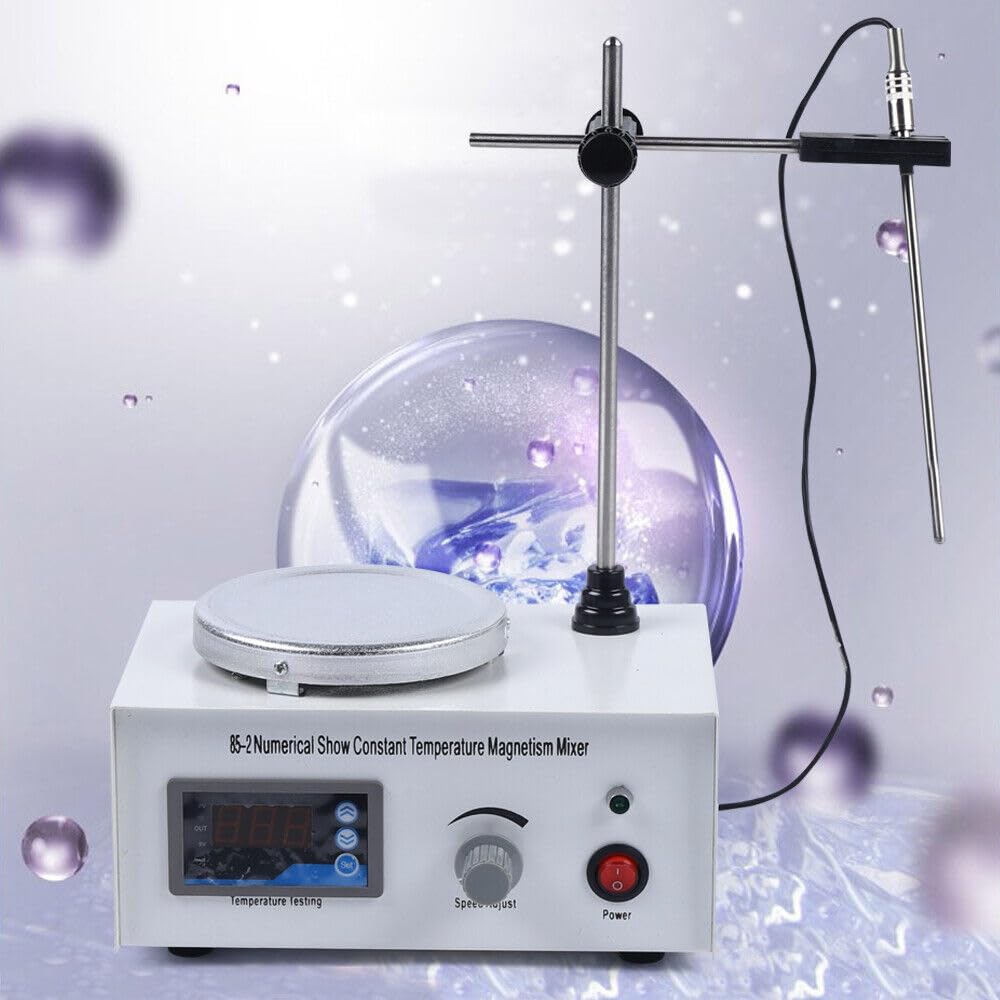 Agitatore magnetico con piastra riscaldante da 300 W, con indicatore digitale della temperatura, regolazione della velocità, 1000 ml, per laboratorio
