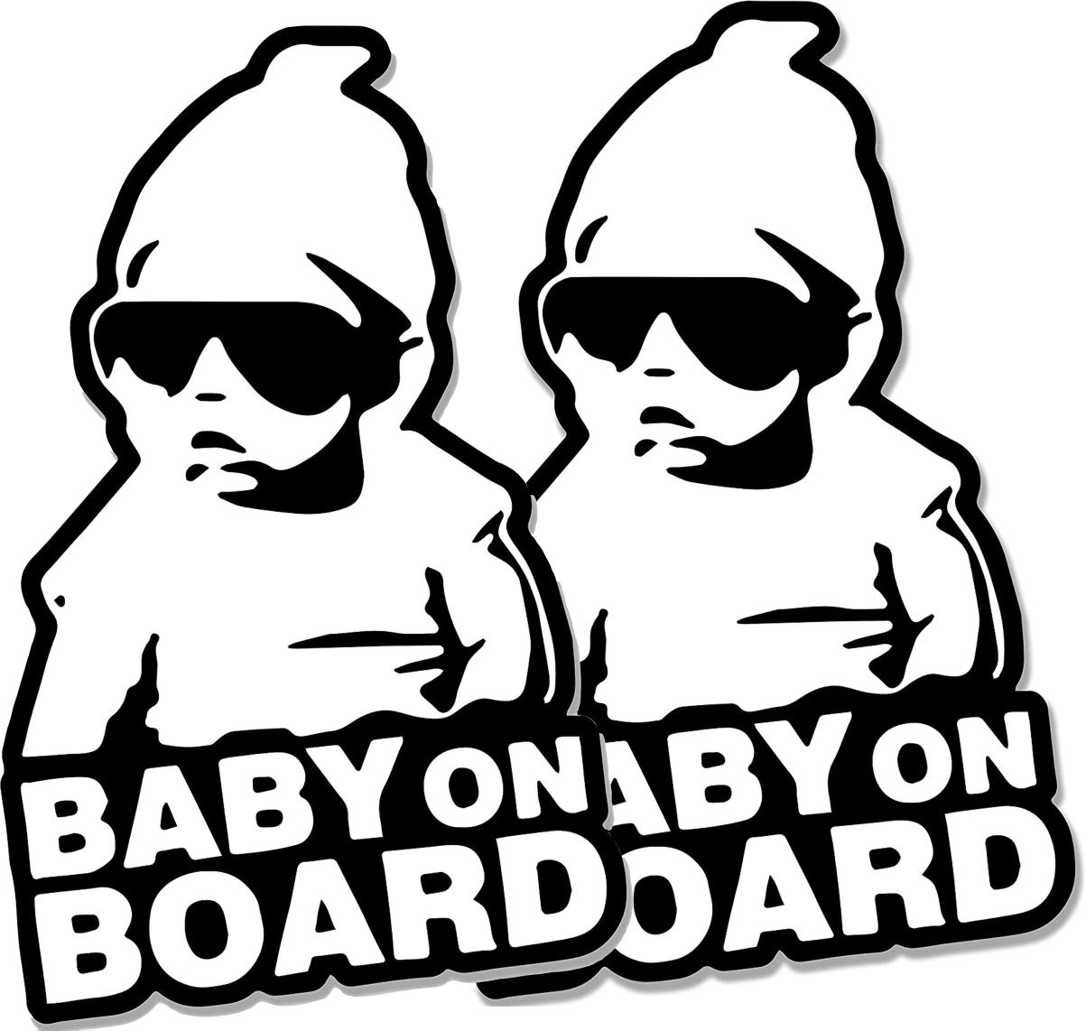 Decal World Black Baby On Board Sign Vinyl Car Sticker | Single Or 2 Pack | Easy To Apply And Remove | Weatherproof | Funny Cool Novelty (2)