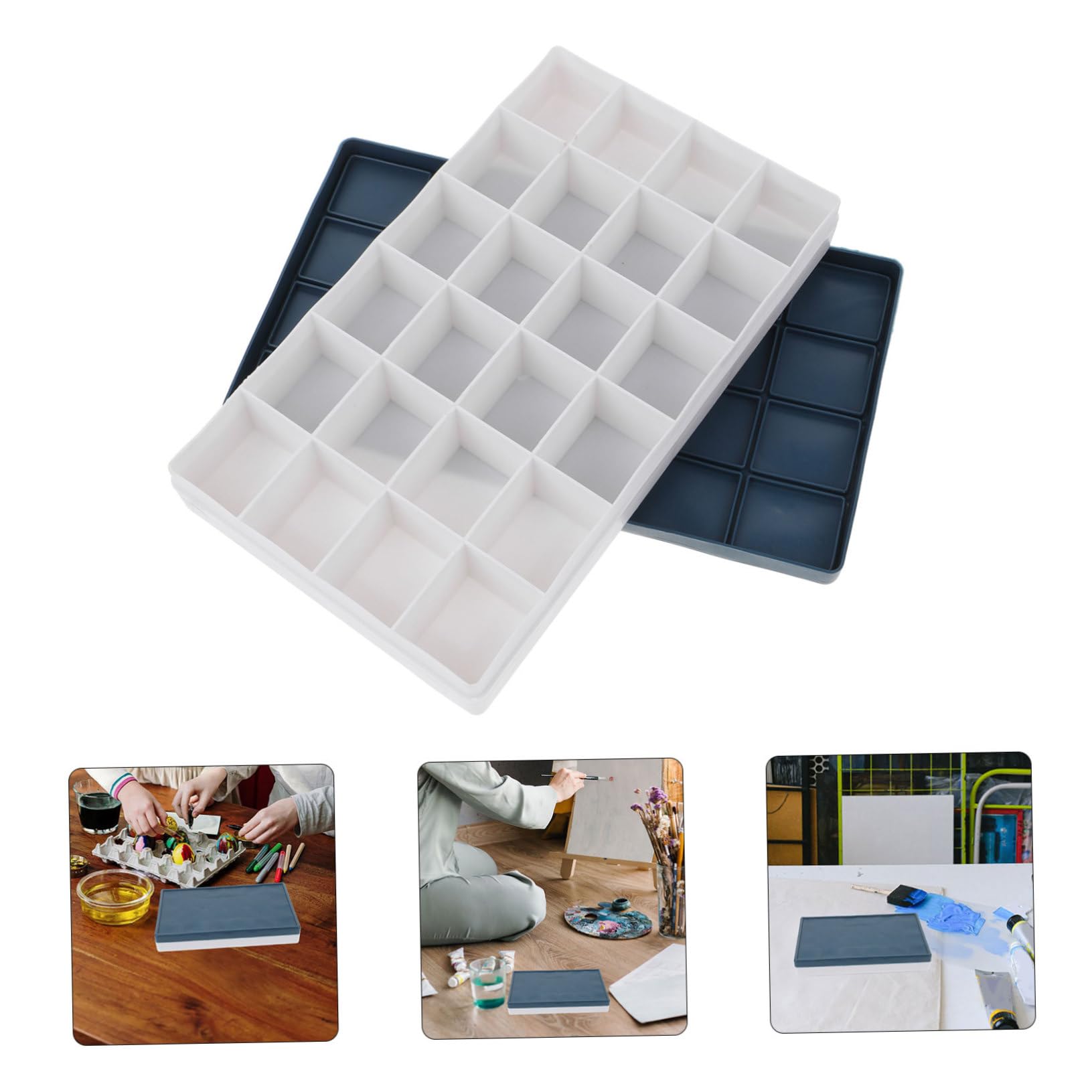 ARTIBETTER Watercolor Palette Paint Palette Tray Portable Colors Watercolor Mixing Palette Large Water Color Gouache Palettes - Watercolor Paint Pigment Case Pigment Holder Plastic