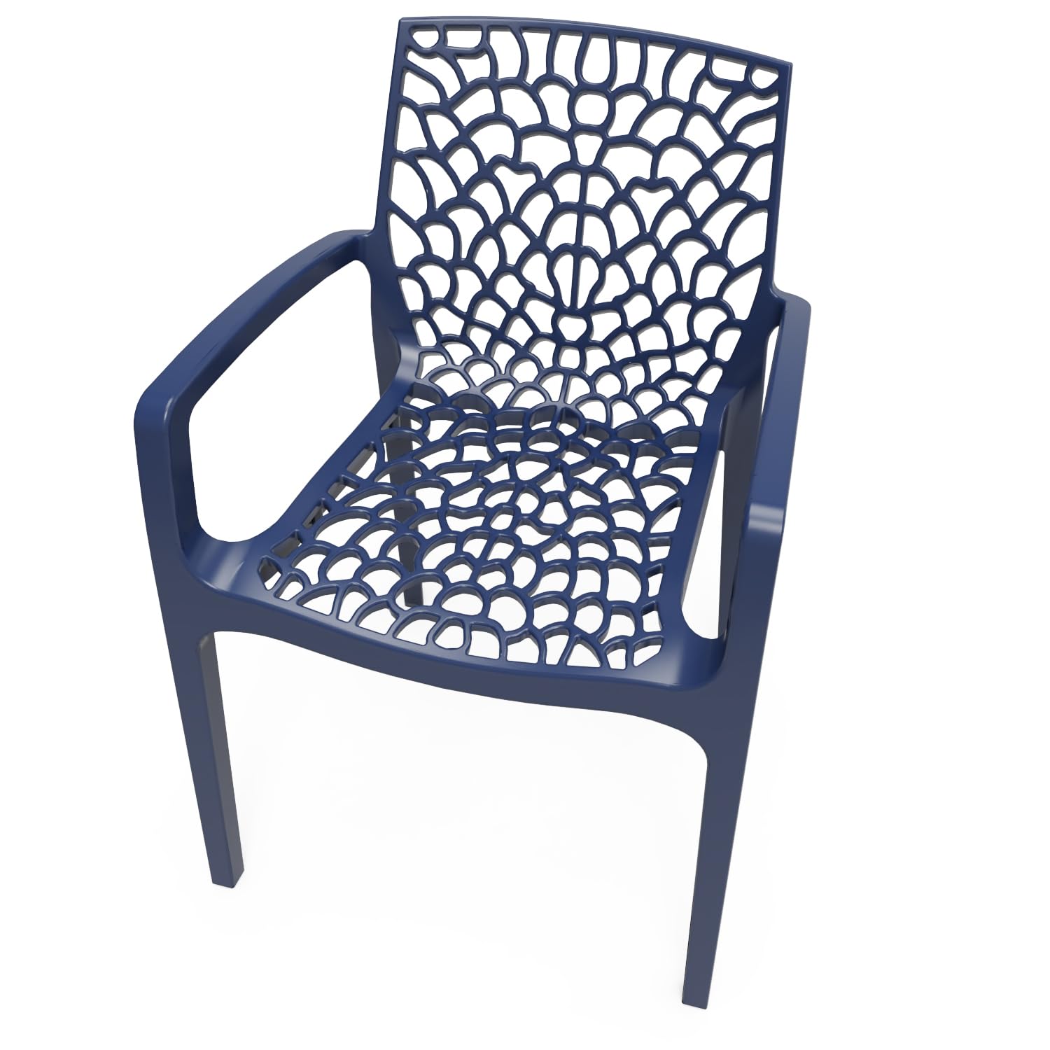 Metro Professional Fauteuil de terrasse Saphir, Empilable, Plastique, 56.5 x 55 x 81 cm (Bleu Pétrole)