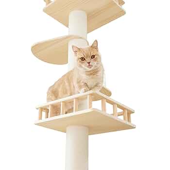 SUMIKA キャットタワー 　ジュリニャッタМも付いてます Amazon | [SUMIKA 突っ張り型 木製 キャットタワー 専用