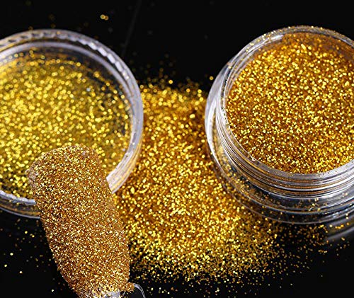 Western World Glitter Golden Sliver Holographic Nail Chrome Powder Dust Pigments Nail Art Decoration-image-44