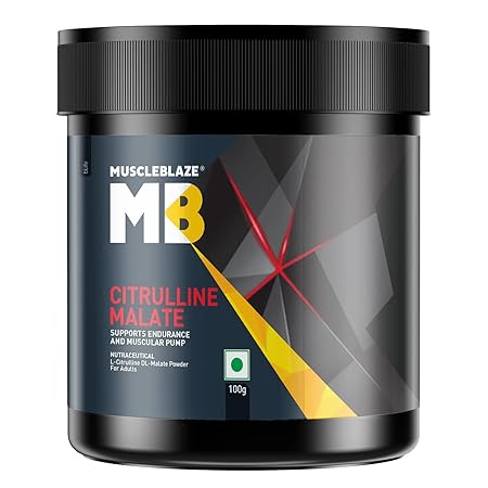 MuscleBlaze Citrulline Malate, 0.22 lb Unflavored, Powder, 100 gm, Pack of 1
