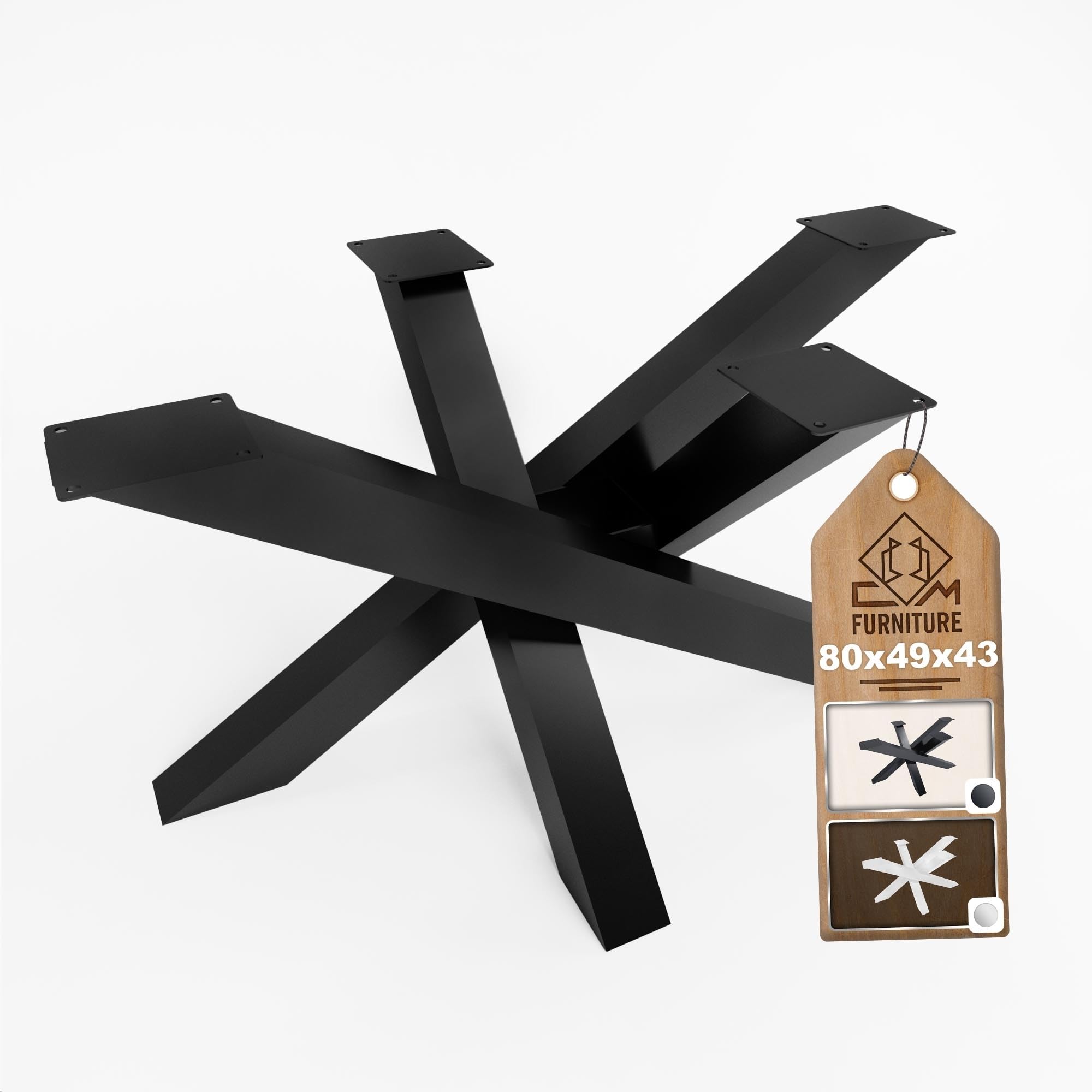 Tischgestell Metall Tischbeine Spider Unique Mikado Form Anthrazit für Massiv Tischplatte 72cm Hoch Esstisch Konferenztisch Wohnzimmertisch Büro Solid Konstruktion DIY Premium Projekte