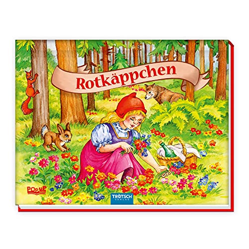 TRÖTSCH - Mini-Pop-up-Buch 'Rotkäppchen' | Handliches Märchenbuch mit aufklappbaren 3D-Szenen: Liebevoll illustriertes Kinderbuch zum Vorlesen, ideal als kleines Mitbringsel | Ab 3 Jahren