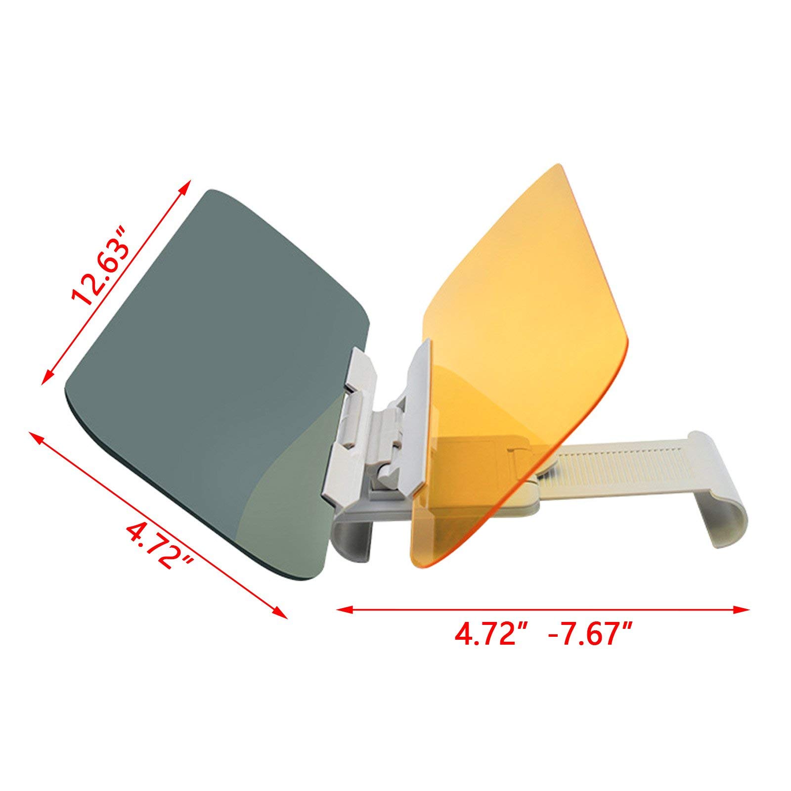 Xotic Tech Car Day and Night Extension Anti-Glare Visor, 2 in 1 Automobile Anti-UV Block Visor, Non Glare Anti-Dazzle Sunshade Mirror Goggles Shield for Driving Goggles Universal for Most Vehicles