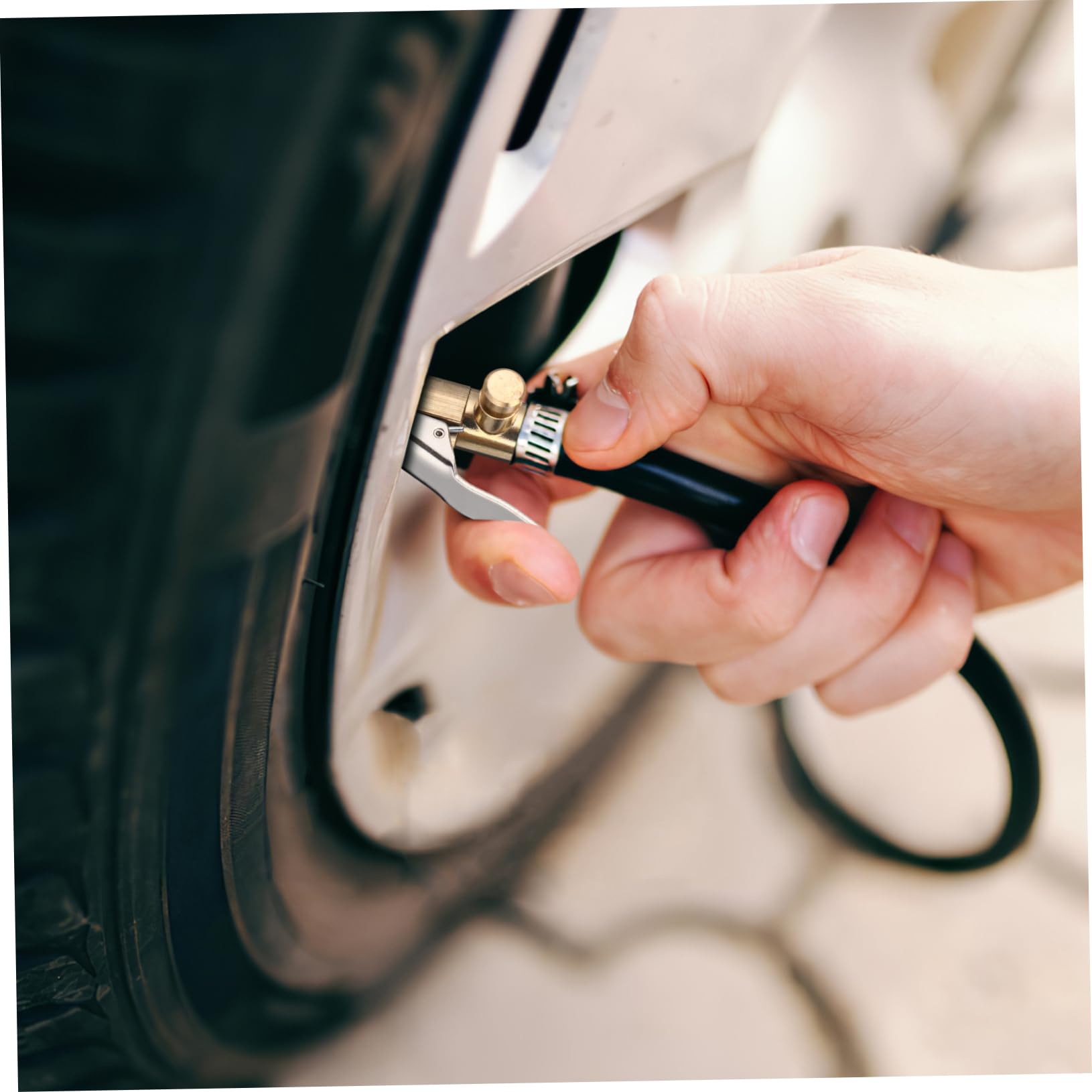 Cabilock Set of 2 Quick Connect Nozzles Inflatable Nozzle for Tire Chuck Car Pump for Tires Compressor Accessory