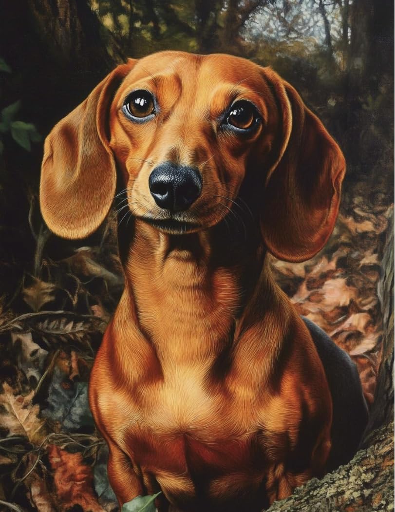NAHUIGOOD Beginners Cross Stitch kit,Dachshund 11CT40x50cm,11CT Cross Stitch for Creative Home Décor,Needlework Kit for Adult Beginners,