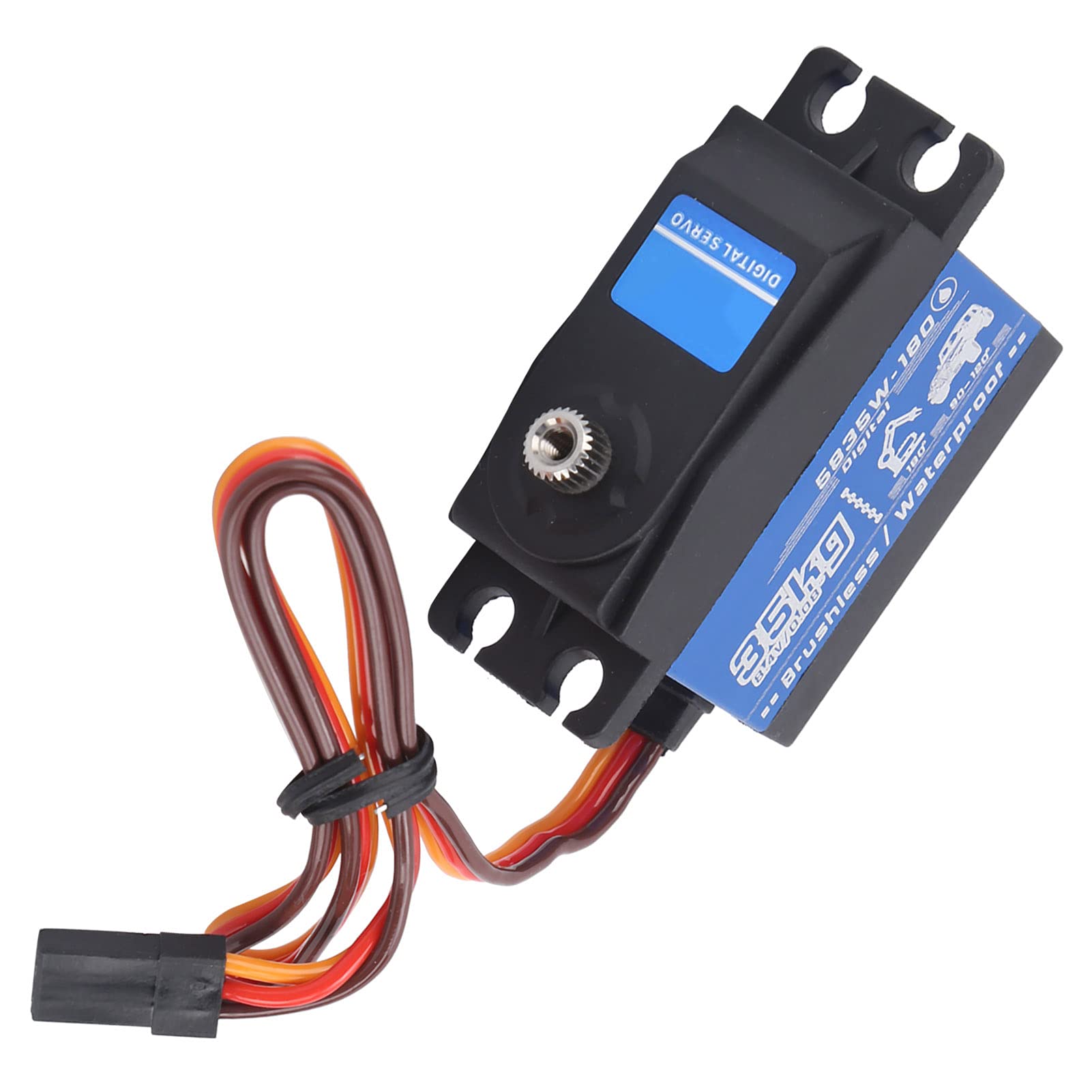 Servo de engranaje de motor sin escobillas a prueba de agua RC de 35 kg, servo de alto par para robot de coche RC 1/8 1/10, engranajes de acero inoxidable con protección de