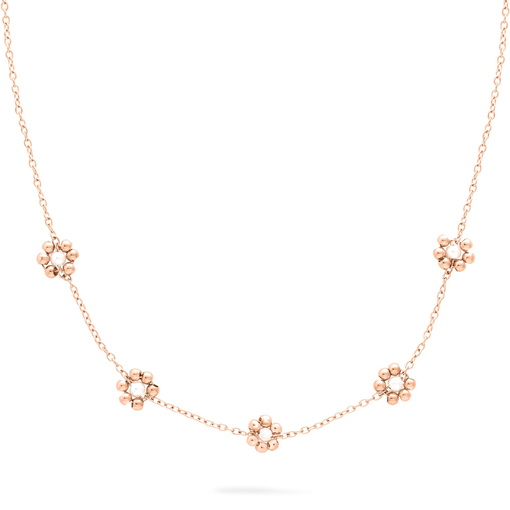 s.Oliver Necklace – Elegant Necklace Made of Polished Stainless Steel – IP Rose Gold – Rolo Chain 45 cm – Waterproof and Skin-friendly