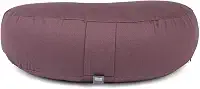 YOGATERIA Bodhi Almofada de meditação Zafu Yoga | Zafu Lua Eco | Almofada Puf de assento Yoga recheio Casca Trigo Sarraceno e capa em algodão eco 43 cm x 22 cm x 15 cm de altura