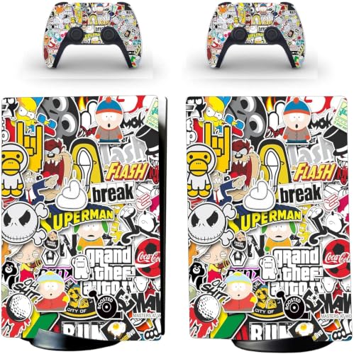 Image of PS5 Skin Protector for Console Wrap Sticker Skin with 2 Wireless Controller Decal Sticker (D)